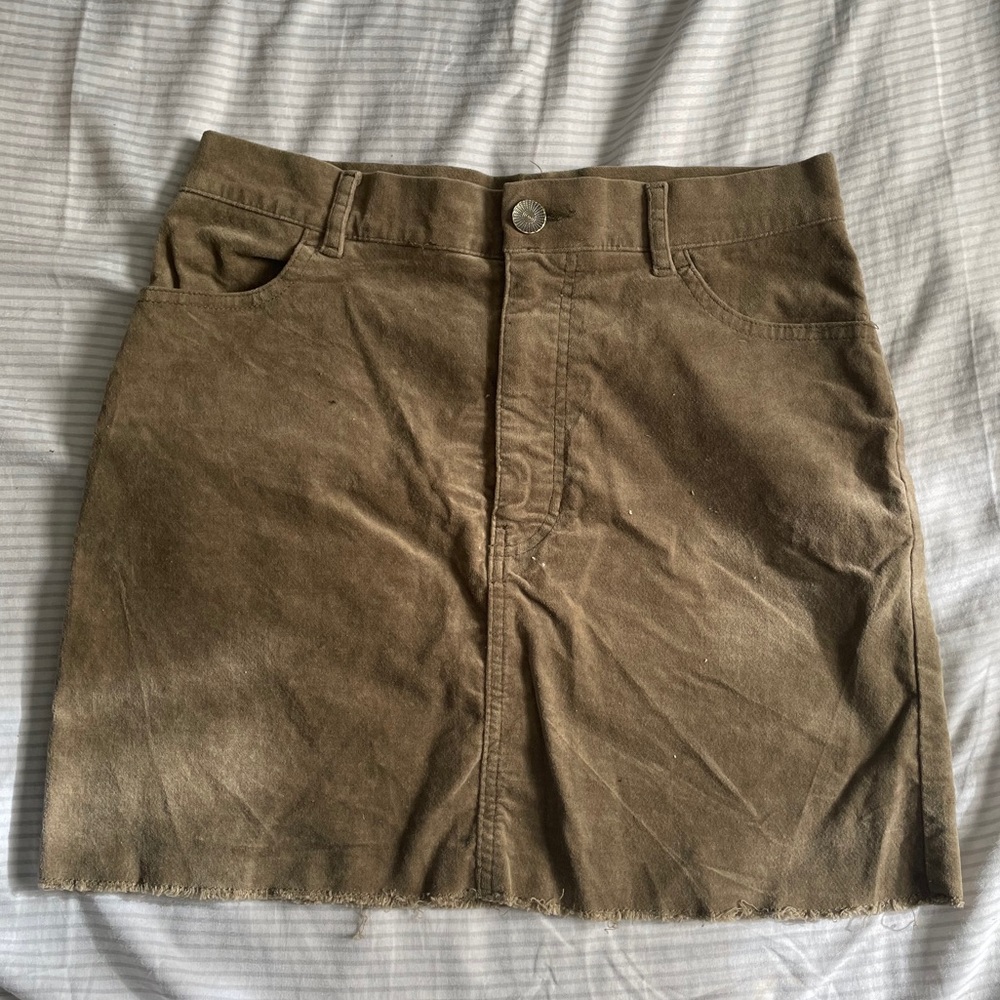 Olive Green Corduroy Skirt